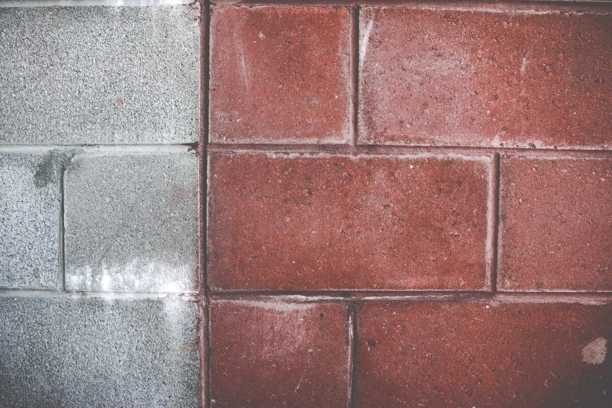 red and grey wall bricks