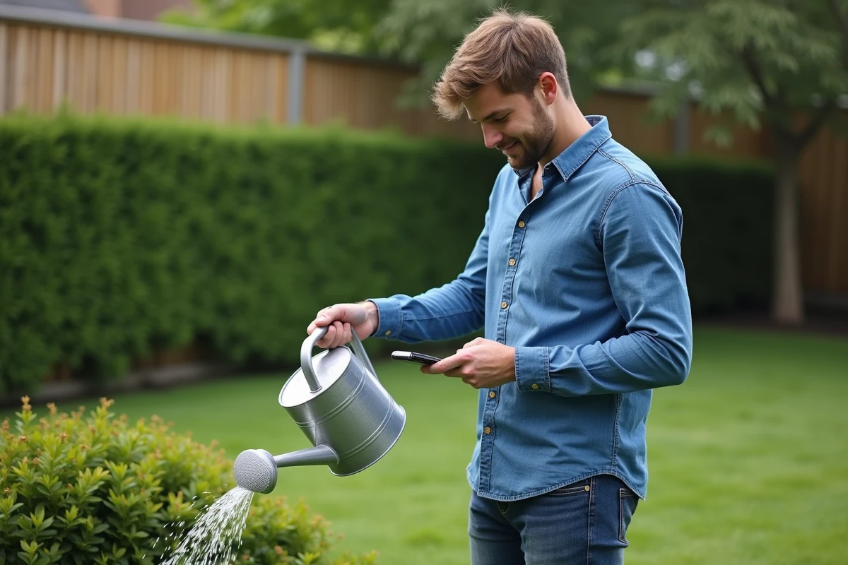 Jeune homme utilisant une application pour surveiller sa consommation d