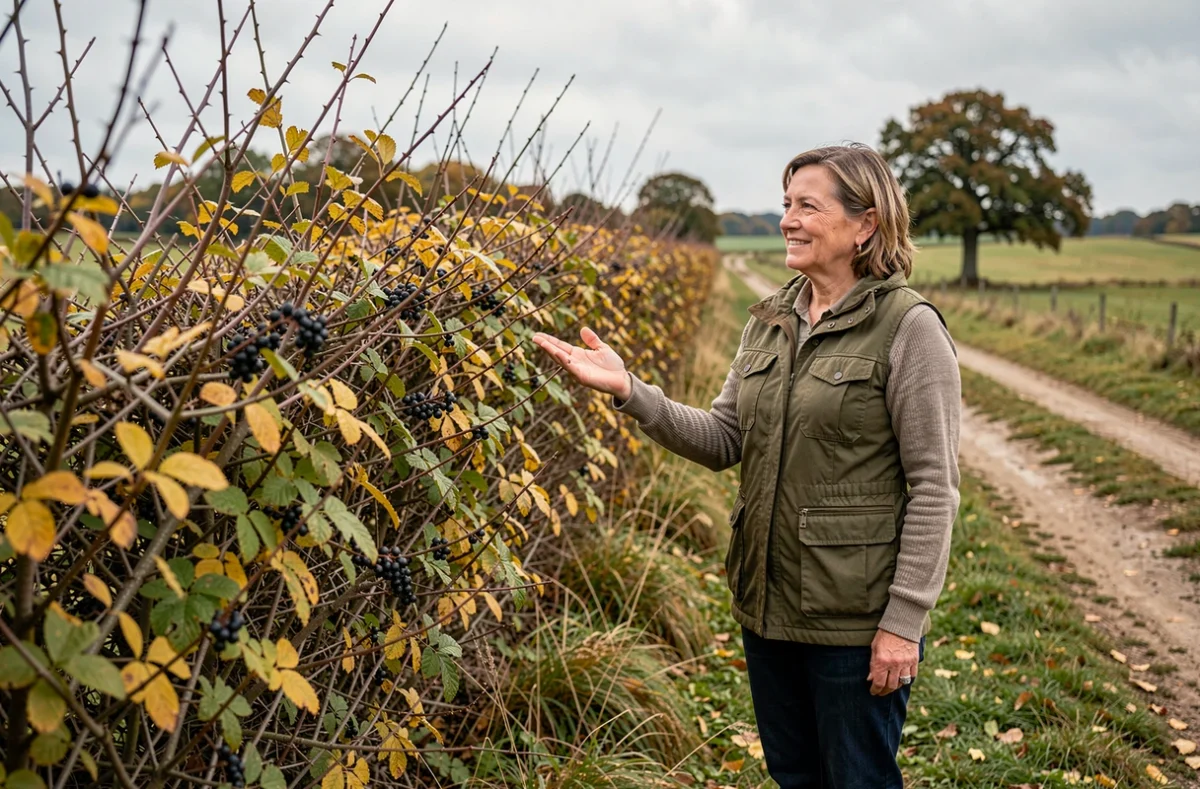 Femme expliquant la réglementation de taille des haies bocagères en milieu agricole rural